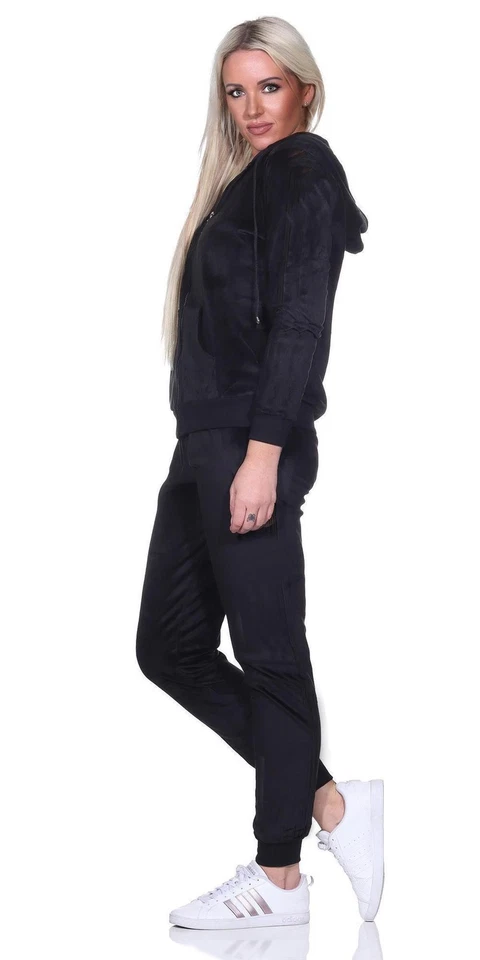 Damen Nicki Freizeitanzug Hausanzug Jogginganzug Nicki-Anzug mit Reißverschluss  - Bild 2 von 4