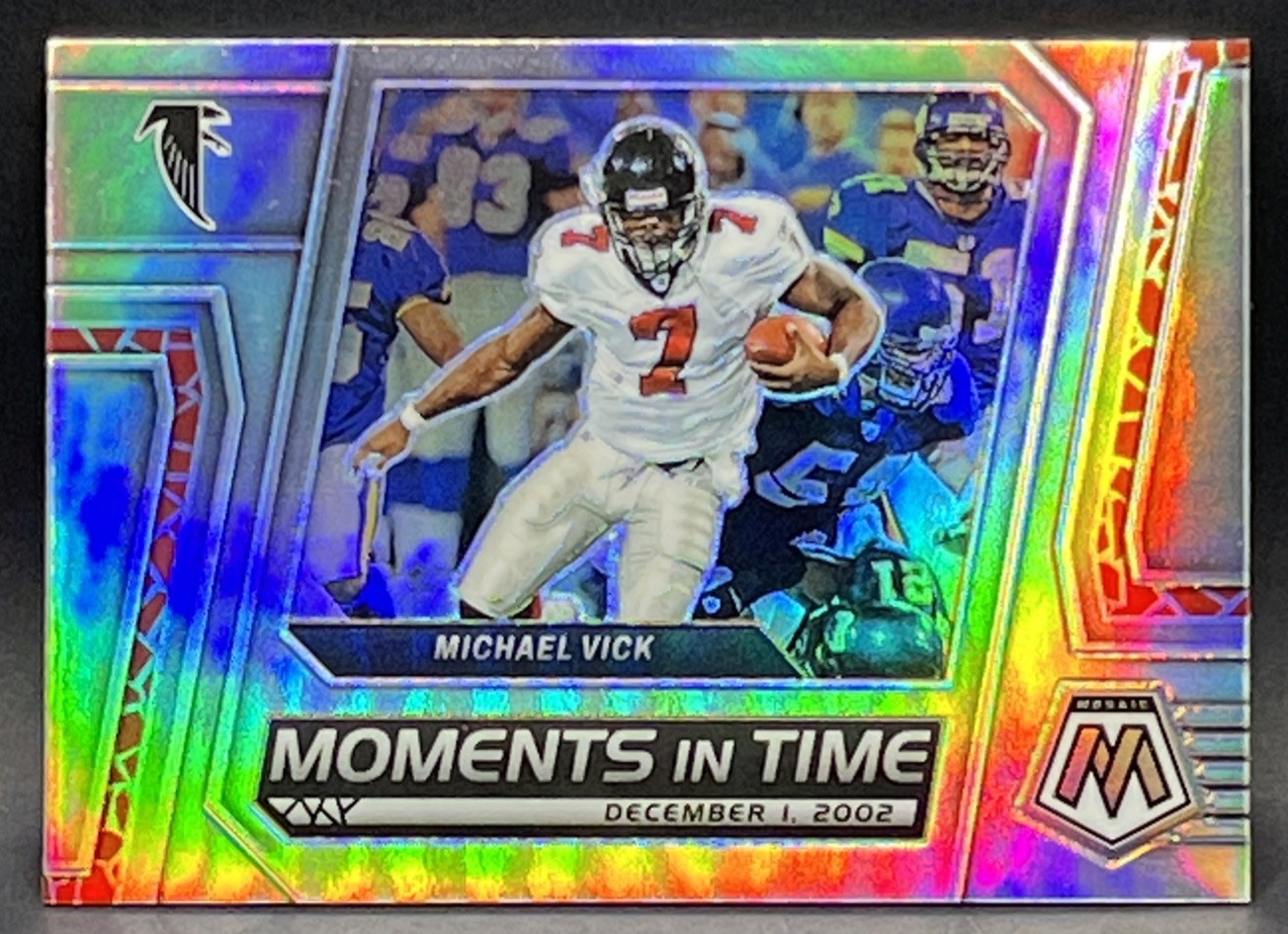 Michael Vick 2023 Panini Mosaic Moments in Time #MT-16 Silver Prizm Falcons