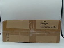 Silver Trampoline 3 Step Ladder Wide Safety Latch Cooler Surface No Slip Stairs