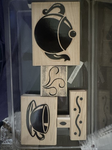 Juego de 5 estampillas de goma montadas en madera estampadas - Imagen 10 de 11