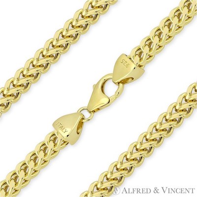 4,2 mm Franco leichte italienische Kette Halskette in 925 Sterling Silber mit 14k GP