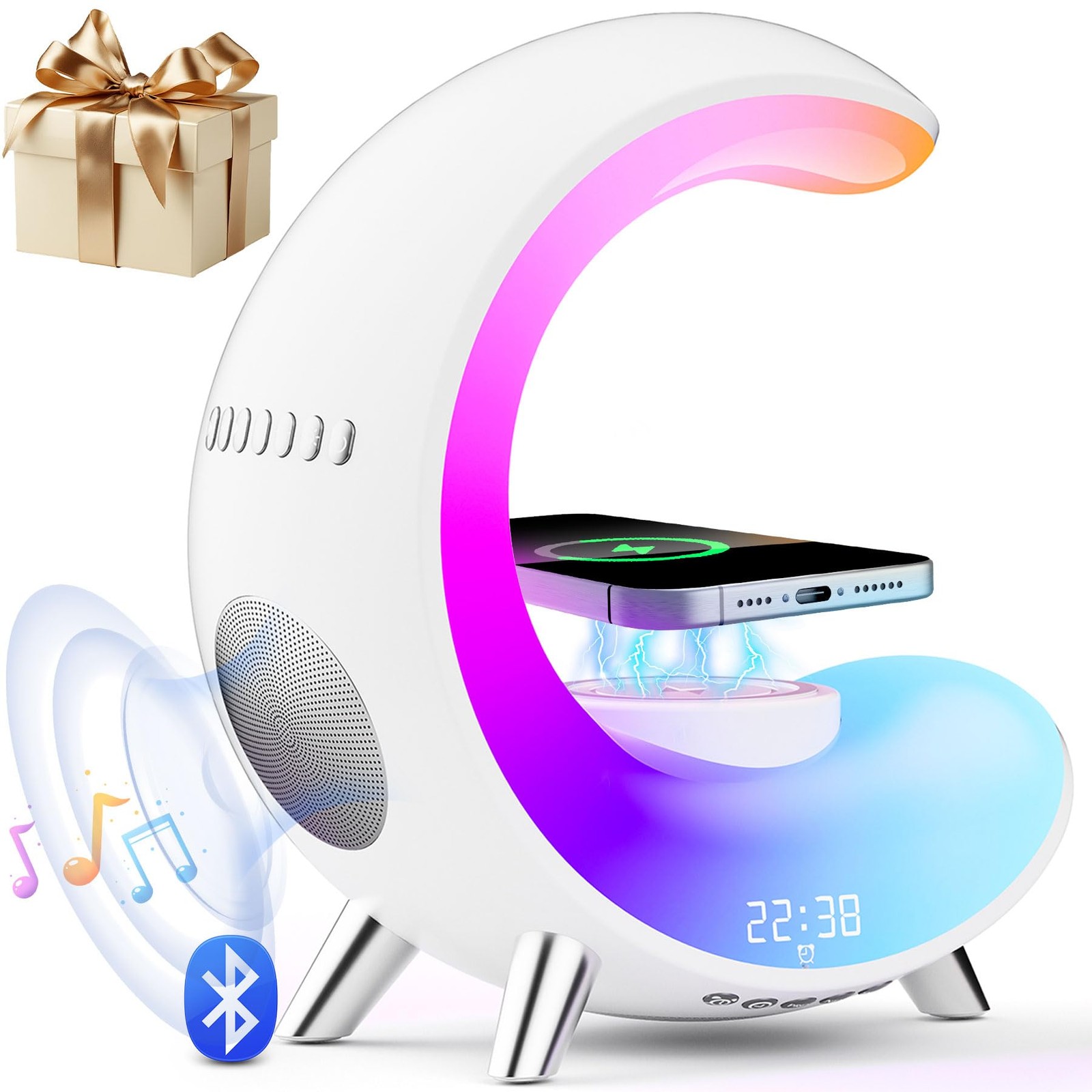 МНОГОФУНКЦИОНАЛЬНЫЙ BLUETOOTH-ДИНАМИК BURLAN С НАСТОЛЬНОЙ ЛАМПОЙ TABLE LAMP - БЕЛЫЙ