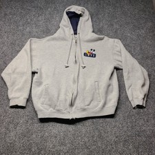 Retro VTG Disney World Unisex Mickey Mouse 1971 Embroidered Zip Hoodie Gray L