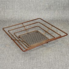 Vintage Sqaure Copper Colored Tray Retro Style Fruit or Centerpiece 11.5" x 11.5
