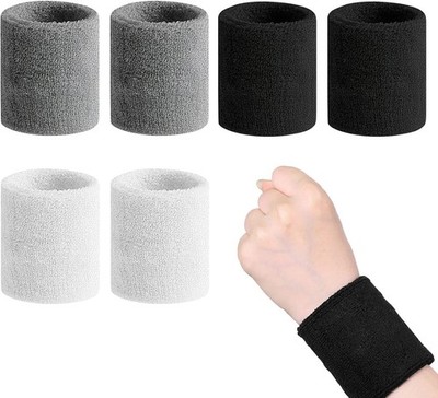 Schweißband, 6 Stück Sport Wristbands, Atmungsaktiv Schweissband Handgelenk