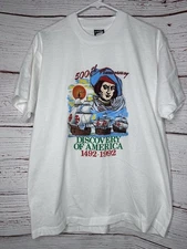 Vintage Christopher Columbus Day 1992 T Shirt Size XL USA Made Screen Stars