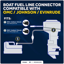OMC/Johnson/Evinrude 5/16" Barb Female Fuel Line Hose Connector, Fits Engine ...
