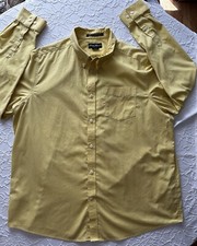 Eddie Bauer Mens XXL Yellow Wrinkle Resistant Relaxed Fit Long Sleeve Shirt