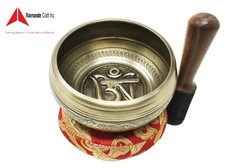 4.5 Inch Heart Chakra singing bowl,High Quality Hand carving OM Embossed Inside