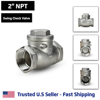 #ad 2quot; Swing Check Valve Stainless Steel NPT Threaded 200PSI $64.48