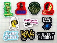 Indie Rock Vinyl Sticker Lot 10 Pack SET 6 band emo alternative punk decal