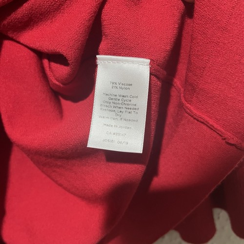 Talbots Womens Top Red Medium Petite Pullover Accordion Bell Sleeve Sweater - Picture 5 of 8