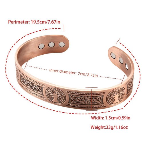 Terapia Pulsera De Cobre Para Artritis Migraña Alergias Hombre Mujer Unisex - Bild 5 von 24
