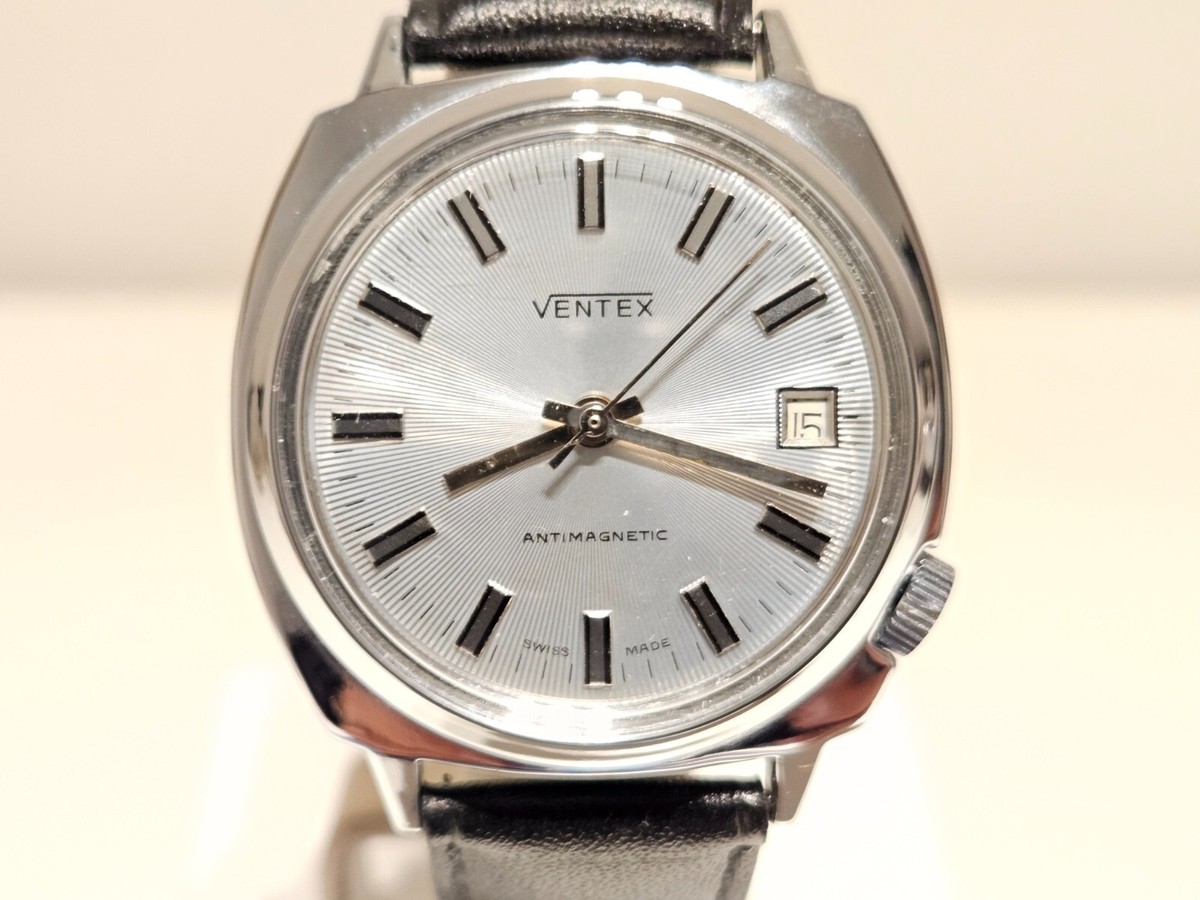 VINTAGE NOS CLASSIC BEAUTIFUL CHROMED MEN'S SWISS MECHANICAL WATCH