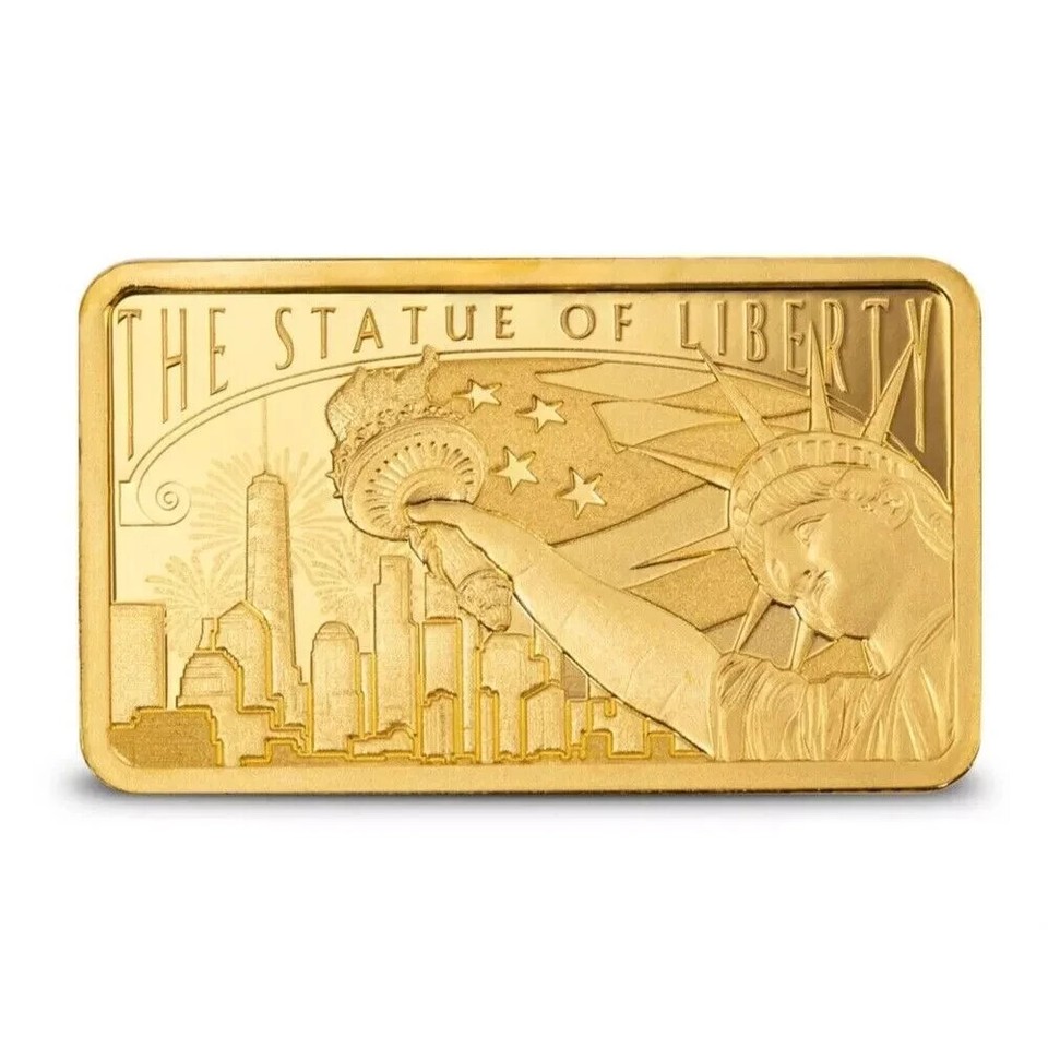 Ebay Live 16.25 5g .9999 Gold Statue of Liberty Bar PAMP 2024 eBay