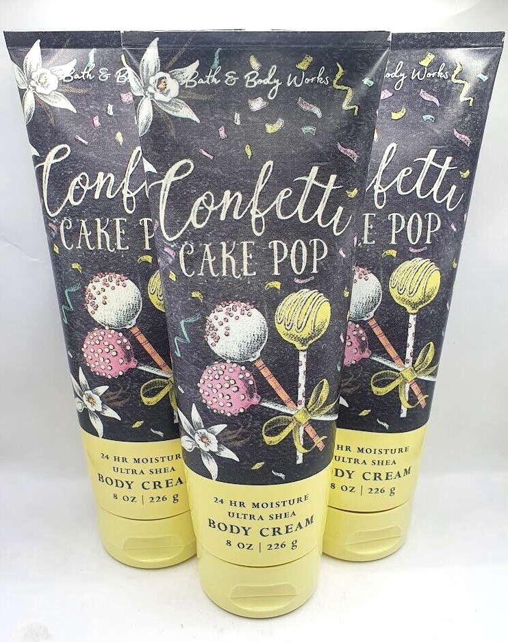 BATH AND BODY WORKS CONFETTI CAKE POP BODY CREAM 8 OZ (SET OF 3) eBay