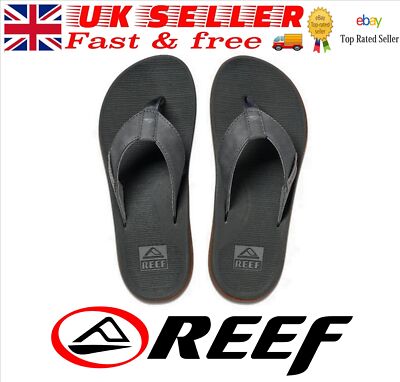 Reef Herren Flip Flops Santa Ana - grau neu mit Etikett KOSTENLOSER VERSAND