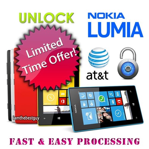NETWORK UNLOCK CODE FOR AT&T ATT Nokia Lumia 635 640 520 800 820 830