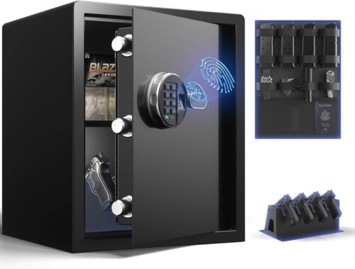 Compact Biometric Gun Safe with Backlit Keypad & Storage Rack - 1.71 cu ft - Picture 3 of 11