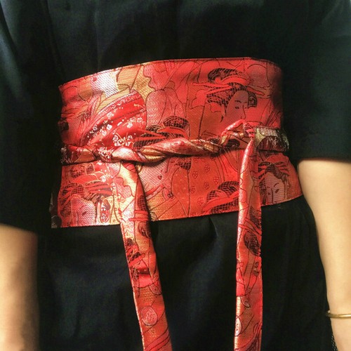 Mujer Dama Corsé Japonés Obi Cintura Ancha Satén para Kimono Yukata Retro - Imagen 6 de 21