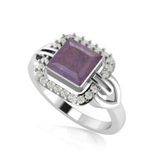 Square Cut Tanzanite Engagement Ring Sterling Silver Ring Perfect Gift For Her