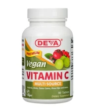 DEVA Vitamin C Multisource Camu Camu, Amla, Rose Hips 250mg 90 Tabs -EXP 11/2026