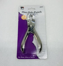 Charles Leonard 1 Hole Paper Punch with Catcher, Metal, Silver (80901)  BB