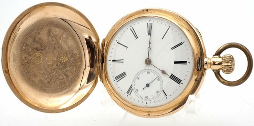 Union Bell 14 K Gold Pocket Watch Runs 