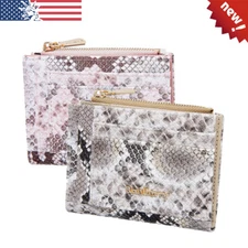 Women Small Leather Wallet Credit Card Holder Mini Bifold Purse Zipper Pocket US