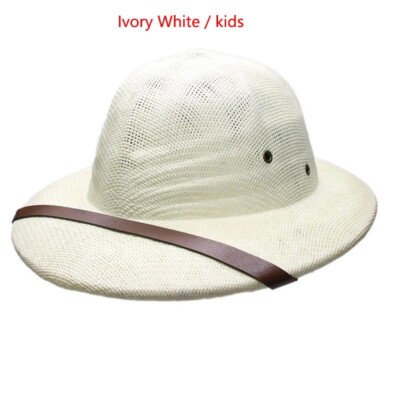 Men Straw Pith Jungle Helmet African Explorer Sweatband Summer