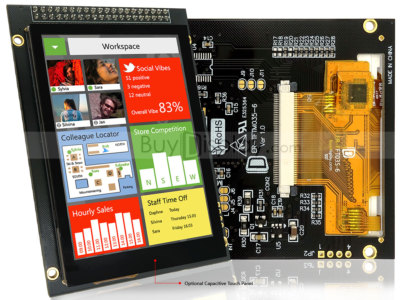 3.5'' TFT LCD Display w/Capacitive Touch Panel Screen,Breakout Board,Tutorial