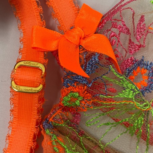 Agent Provocateur Zuri Orange Green Blue Bra 32D NWT $155 - Picture 8 of 9