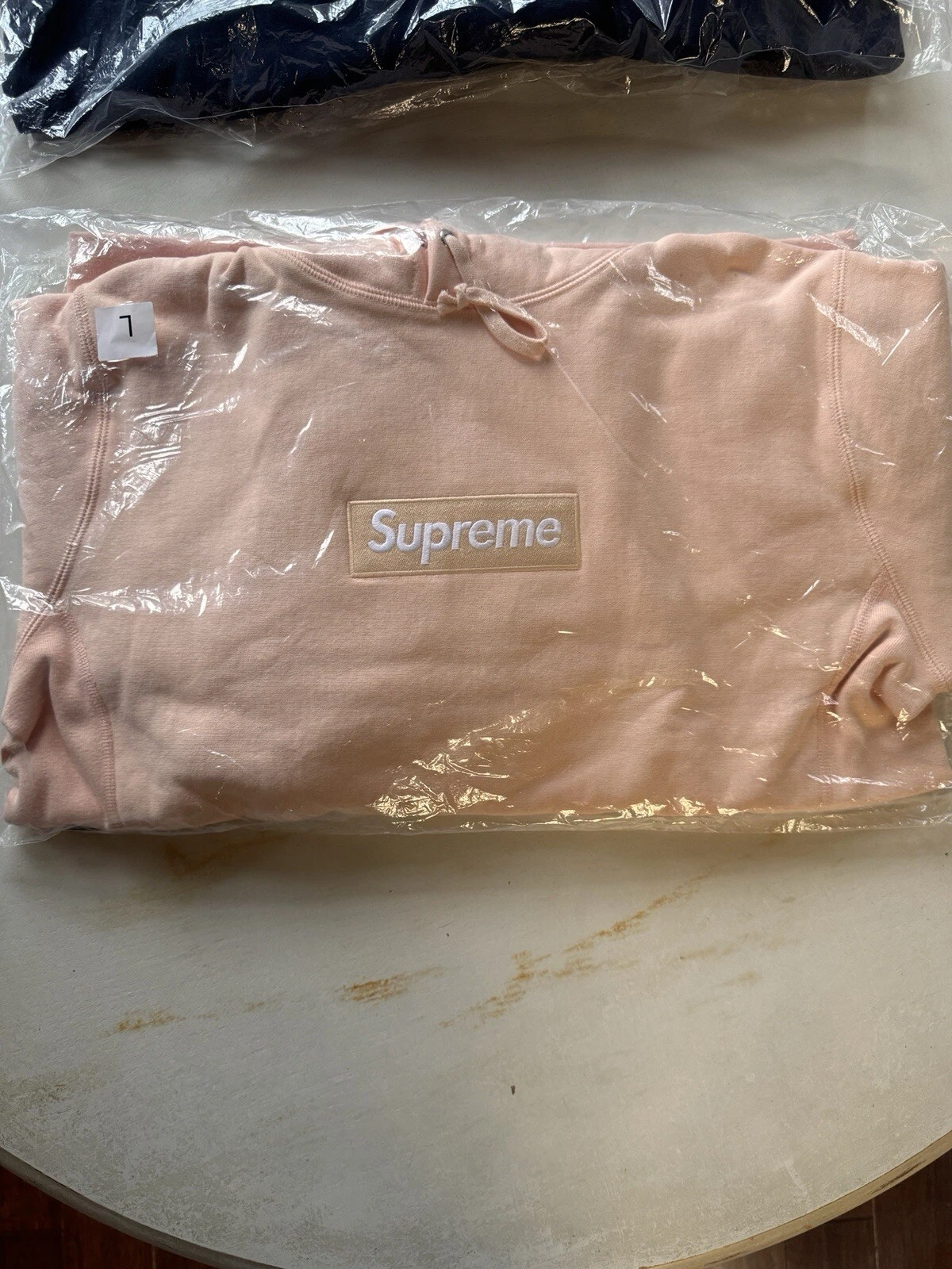 SWEATSHIRT À CAPUCHE LOGO BOÎTE SUPRÊME PÊCHE FW16 ROSE NEUF GRANDE TAILLE L HOODY