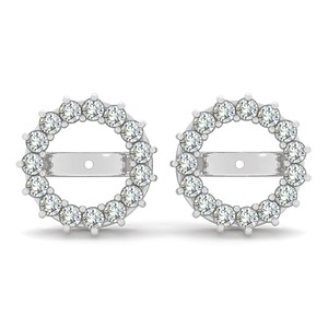 1.20 Ct G-H Round Diamond Solitaire Stud Earring Jackets Halo 14K White Gold si2 | eBay