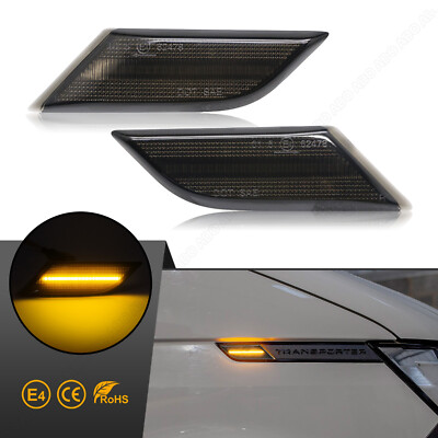2x LED Seitenblinker Blinker für VW T6.1 Transporter VI BJ ab.2020 2023 Schwarz