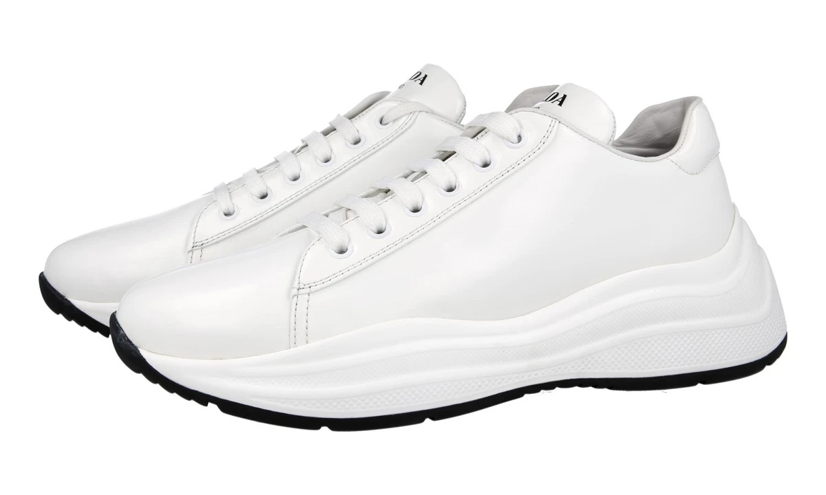 PRADA Leder Prax Platform Sneaker - 1E679L - Weiss - NEU