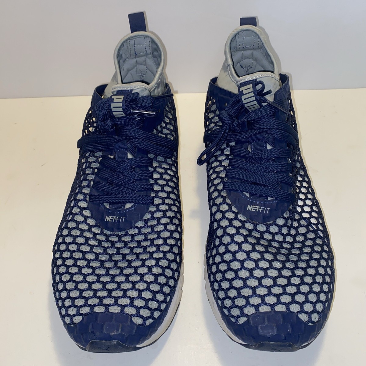 Puma Mens Ignite Netfit Dark Blue Running Shoes Sneakers Size 11