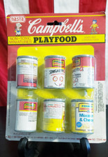 Vintage 1989 Playtime Campbell's Playfood Mac  Cheese, Spaghetti Os, 6cans