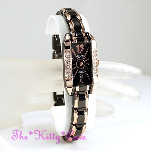 Orologio OMAX bronzo marrone e oro rosa Seiko Movt cristallo Swarovski art deco JH0436 - Foto 3 di 12