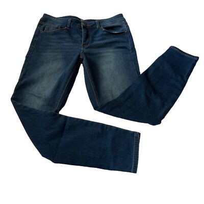 Almost Famous Mid Rise Skinny Ankle Stretch Blue Jeans Womens