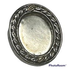 10k Sterling Silver 925 Diamond Leaves Picture Frame Brooch or Pendant