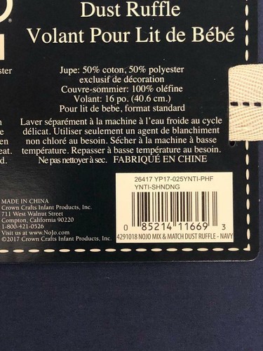 Nojo Navy Dust Ruffle With Embroidered Edge