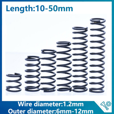 #ad #ad Black Compression Spring Wire Diameter 1.2mm Pressure Spring Length 10mm 50mm $3.45