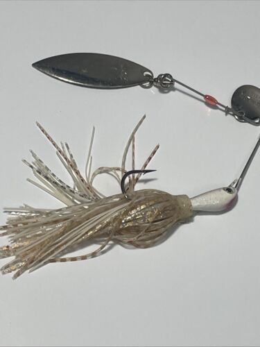 Strike King 4 spinnerbait White Gold hair Double Flasher Vintage Fishing Lure - Picture 2 of 7