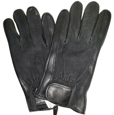 Men's Aris Isotoner 100% Cashmere Lined Leather Gloves,Black