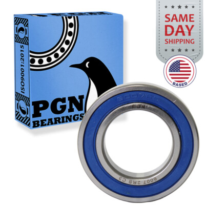 (500) 6007-2RS Premium Rubber Seal Ball Bearing C3 EMQ, 35x62x14 6007 2RS 6007rs
