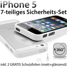 NEU ! iPhone 5 TPU Bumper Crystal Case Silikon Schutz Folie Hülle Cover weiss