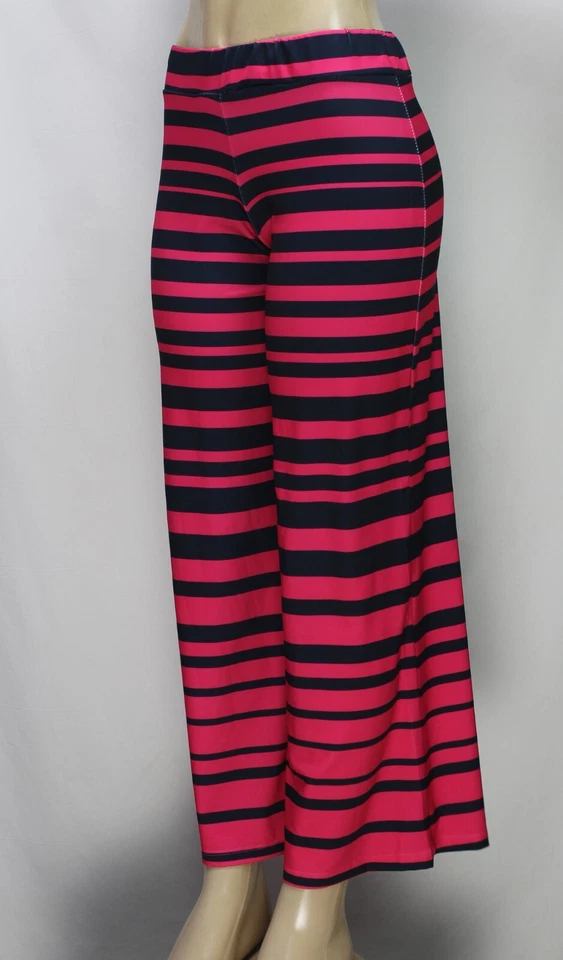 Pantalones cortos Lolly Wolly Doodle para mujer a rayas elásticos rosa/azul marino talla S Foto 4 de 4