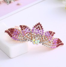 Large Hair Clip Crown shape Purple and Red color 9.5 X 3.5 CM