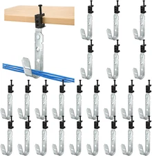 25 Pcs J Hooks Cable Support J Hook with Swivel Beam Clamp Heavy Duty Metal Hang